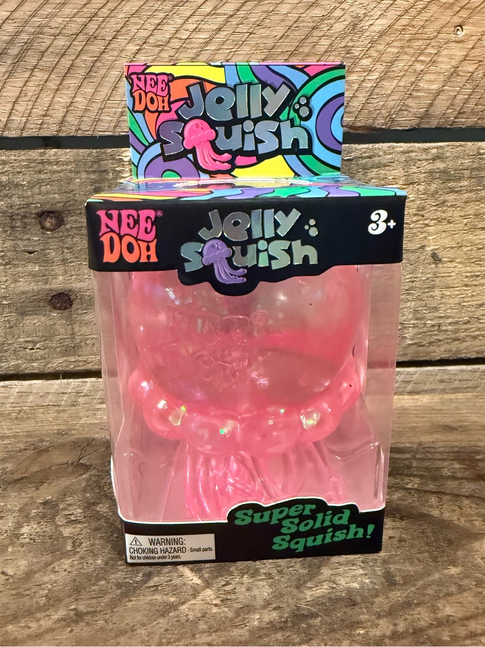 Authentic Needoh Jelly Squish Pink SquishyToy - Super Solid Squish